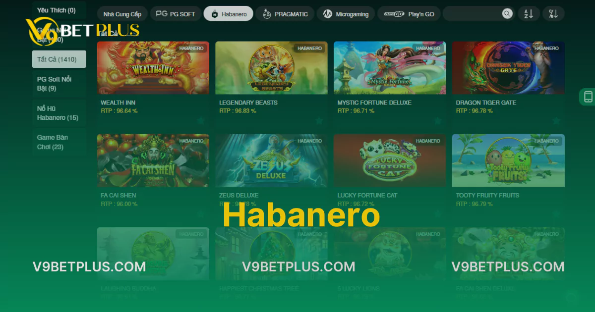 Habanero - Sảnh game slot hay không thể bỏ qua tại V9bet
