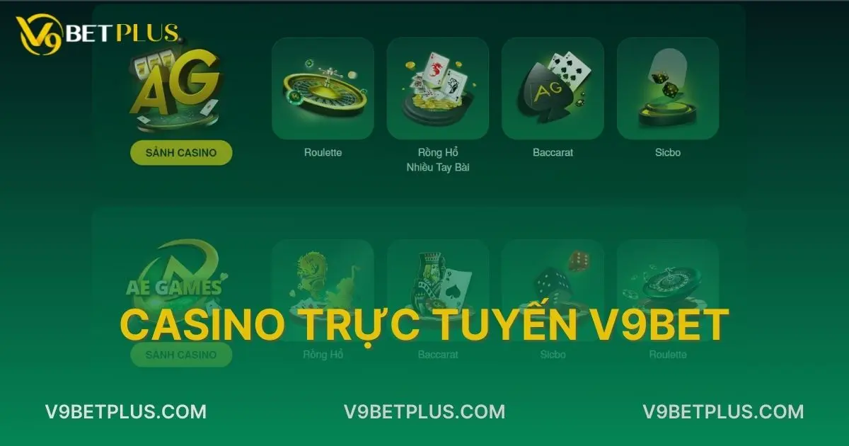 Casino trực tuyến V9bet - Sảnh game cá cược đổi thưởng hấp dẫn