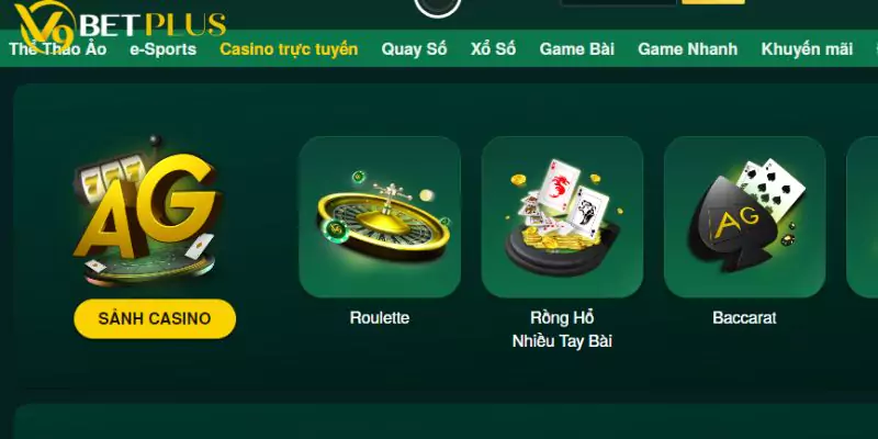 Cực nhiều tựa game casino đặc sắc tại sảnh AG