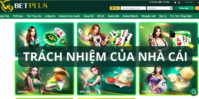 Trách nhiệm của nhà cái V9bet đối với cược thủ