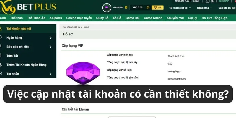 Việc cập nhật tài khoản sau khi đăng ký có cần thiết hay không?